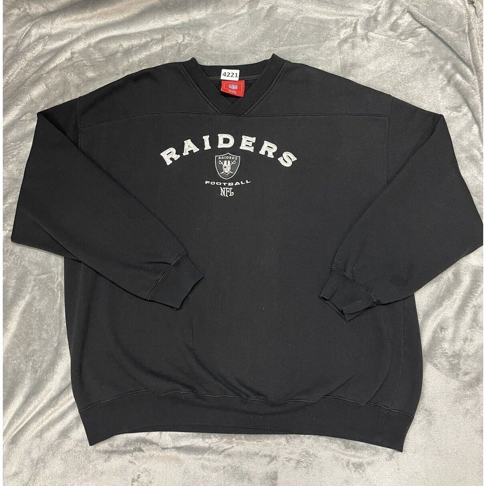 NFL Adults Sweater Long Sleeve Raiders Size 2XL Pullover V Neck